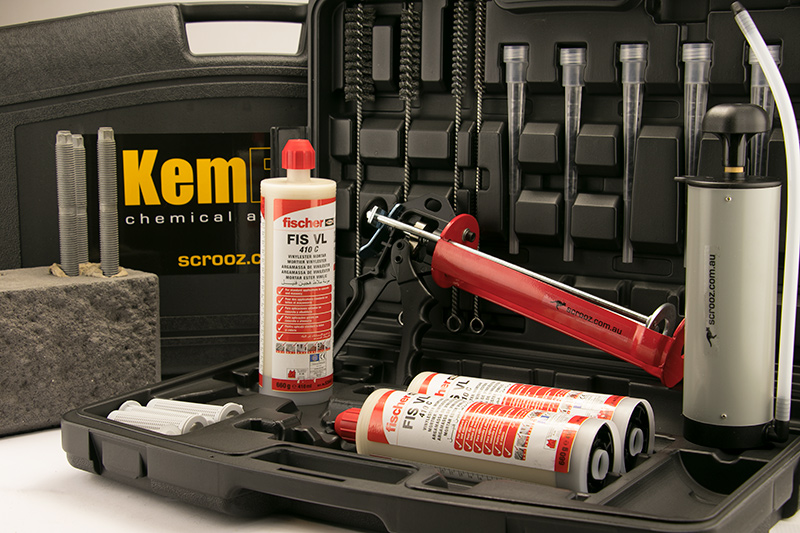Kemfast epoxy chemical anchor site kit complete