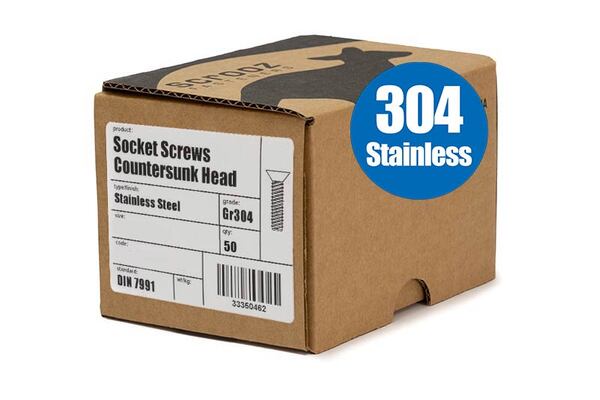 M10 X 40 SS 304 CSK Socket Screws Trade Box 50