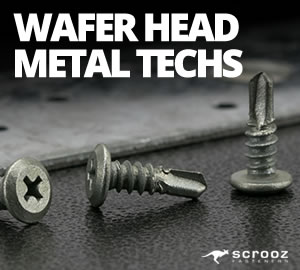 Wafer Head Metal Tek Screws Gal