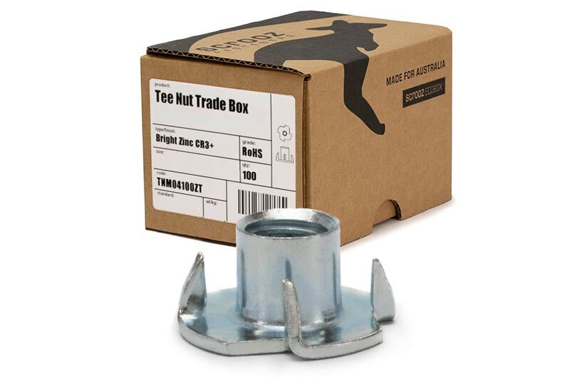 TheBoltBarn 10-24 Steel 3-Prong T-Nuts – Zinc Plated, Coarse Thread, Pick Quantity