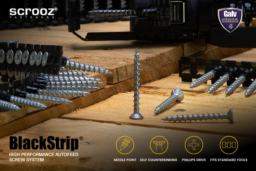 Scrooz Blackstrip Collated Wood Screws