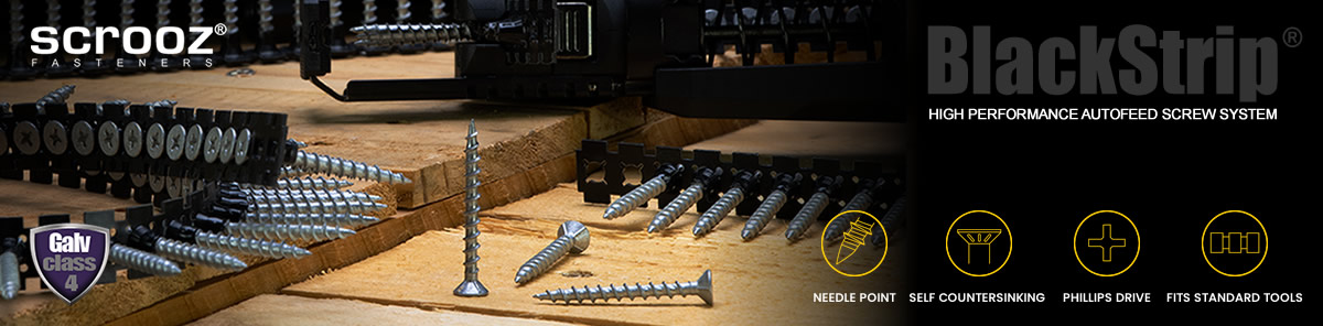 Scrooz Blackstrip Collated Galvanised Wood Screws