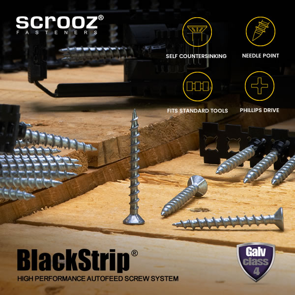 Scrooz Blackstrip Collated Wood Screws 600