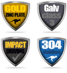 4 badge pack for flat head metal screws with various features