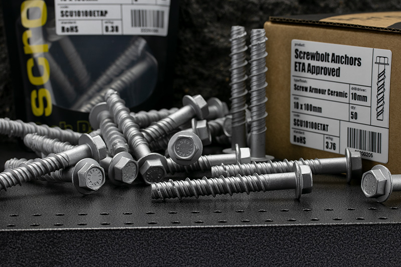 pile of screw bolts and screw anchors