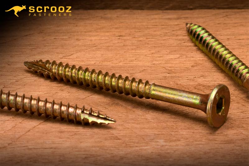 Batten Screws Gold Zinc Plated by Scrooz Fastener