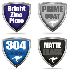 Butt Hinges Loose Pin and Butt Hinges Fixed Pin. Available in Bright Zinc Plate, Prime Coat, Satin Stainless Steel, and Matte Black