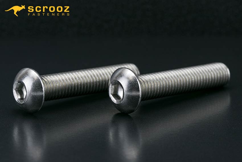 button head cap screws 304Gr main splash image of two stainless steel button head screws