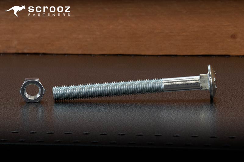 Scrooz Cup Head Carraige Bolts Bright Zinc Plated