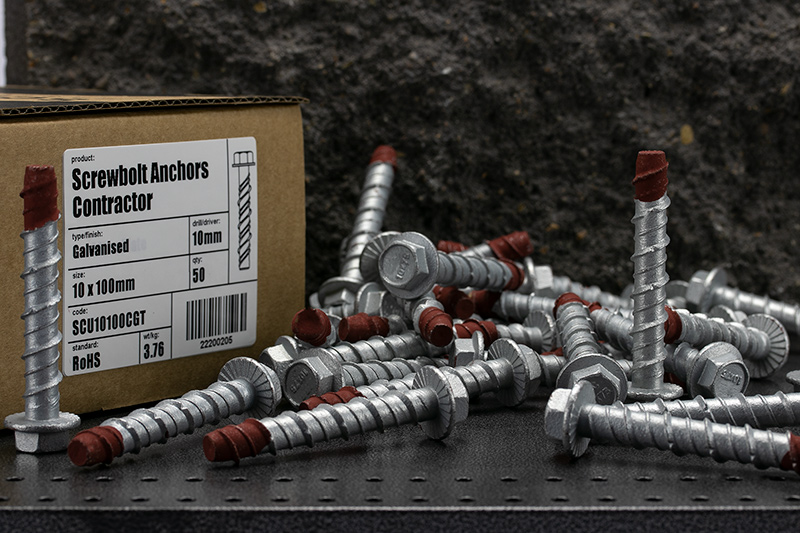 screw bolts concrete screws contractor galvanised close up main category image