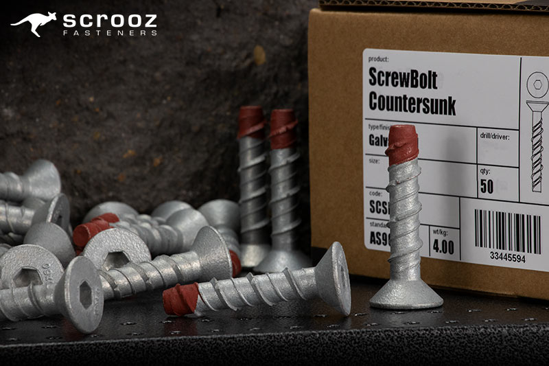 main category image up close shot concrete screw bolt anchors countersunk