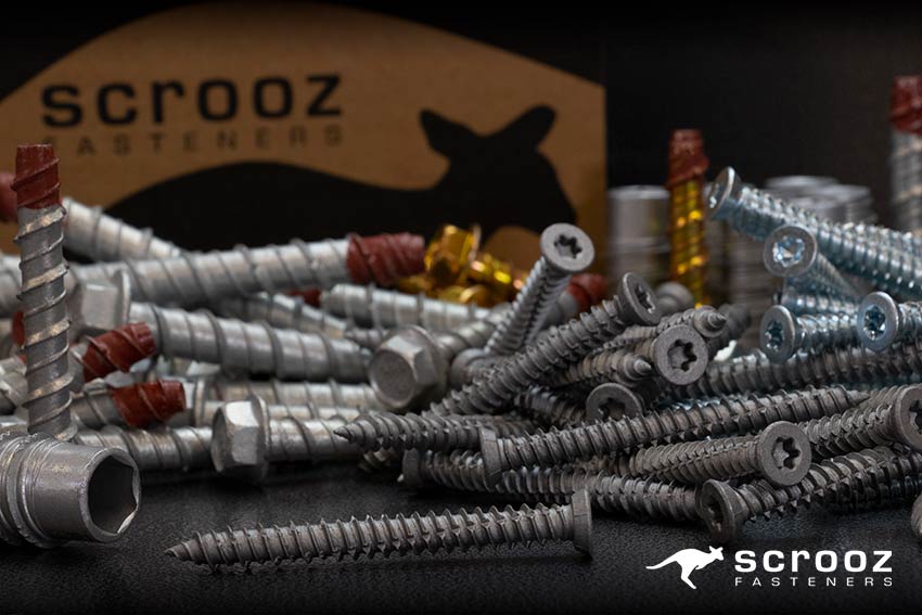 concrete screws and screw bolts in various finishes and sizes