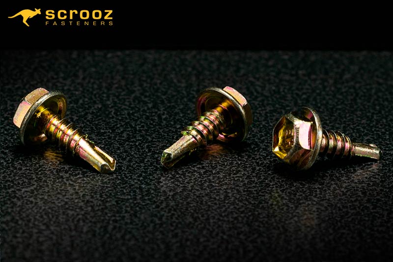 hex tek screws gold zinc plated close up shot main cat image