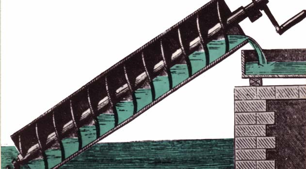 How are screws made? - An ancient way of bring water up from a river using a giant screw