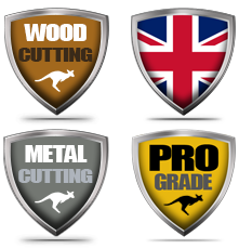 Jigsaw blades image of 4 shields - wood cutting, metal cutting, direct from the UK, pro grade