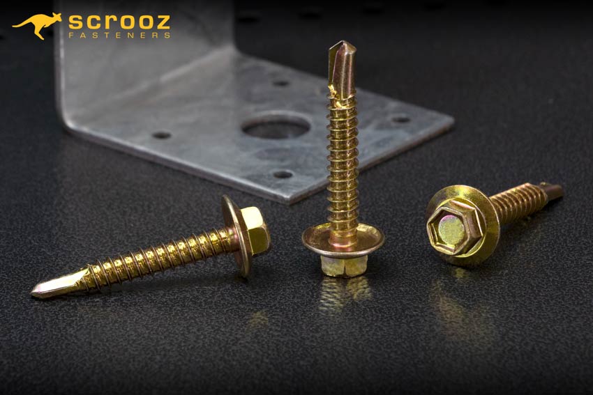hex tek screws gold zinc plated close up shot main cat image