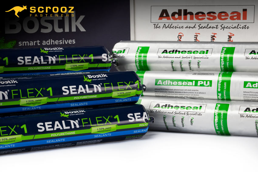 Polyurethane Sealant - Bostik Seal N Flex 1 and Adheseal PU-15 image of both brands.