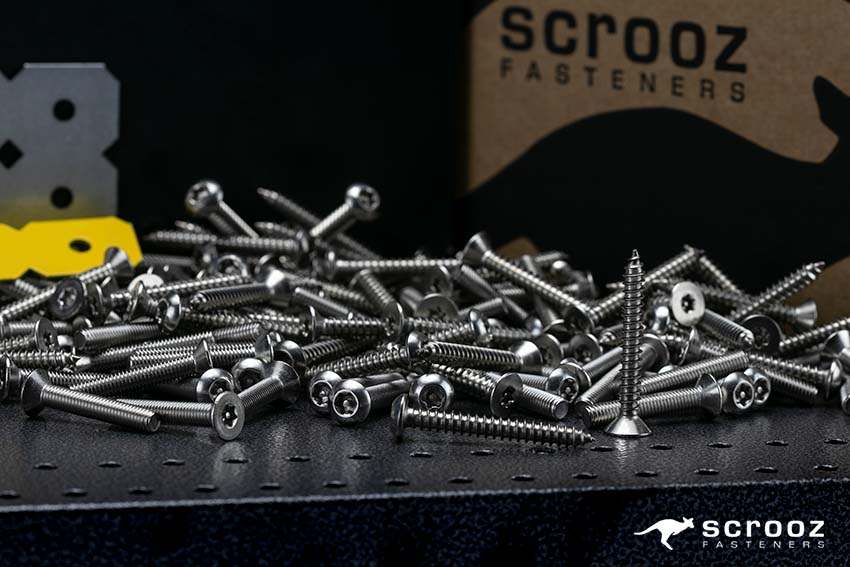 security screws in panhead and countersunk styles
