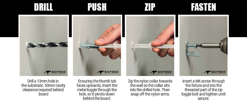 Zip Toggle Bolts how to install them