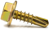 Hex Head Metal Tek Screws Gold Zinc Plated