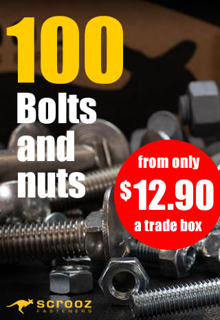 nuts and bolts galvanised structural stainless steel and high tensile in trade and bulk boxes