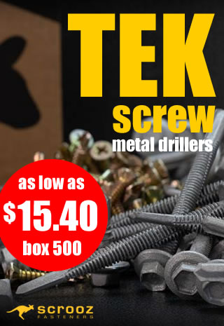 tek screws from Scrooz Fasteners Metal Drilling Range