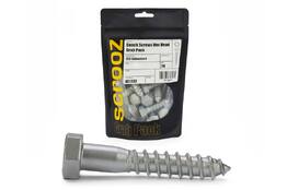 6mm x 30mm Coach Screws Galvanised Grab pack 20