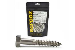 6mm x 30mm Coach Screws 316 Stainless pack 10