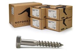 10mm x 130mm Coach Screws 316 Stainless CTN 100