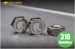 M16 hex nuts stainless steel 316 Pack 25