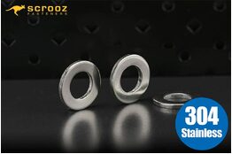 M20 plain flat washers stainless steel 304 pack 10
