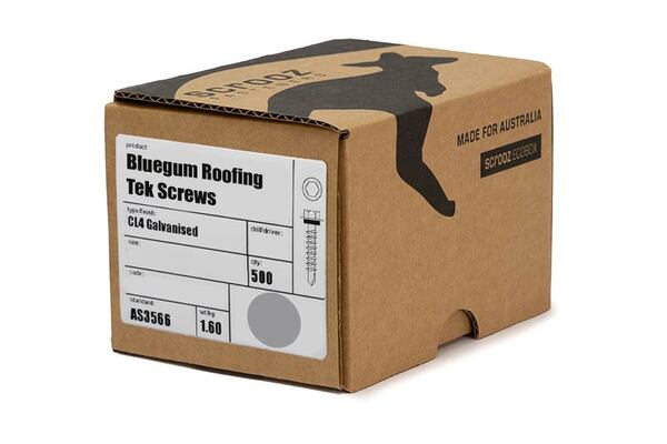 Bluegum 10g x 25mm Roof Tek Screw C5 Box 500