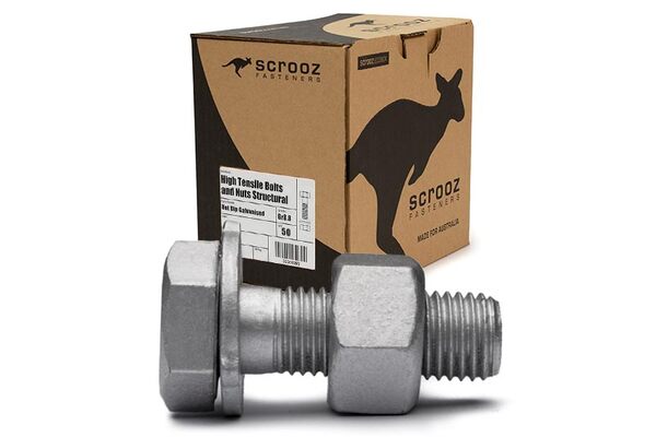 M12 x 120mm Structural Bolts GAL Trade Box of 50