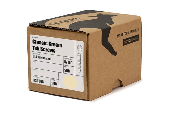 Classic Cream 10 x 16mm Tek Screws Box 500