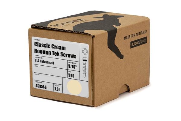 Classic Cream 10 x 25mm Roof Tek Screw C5 Box 500