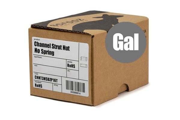 Channel Strut Nut No Spring HDG M8 Box 100