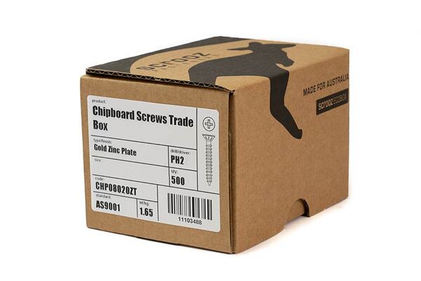 Chipboard Screws PH2 8g x 20mm YZP Trade Box 500