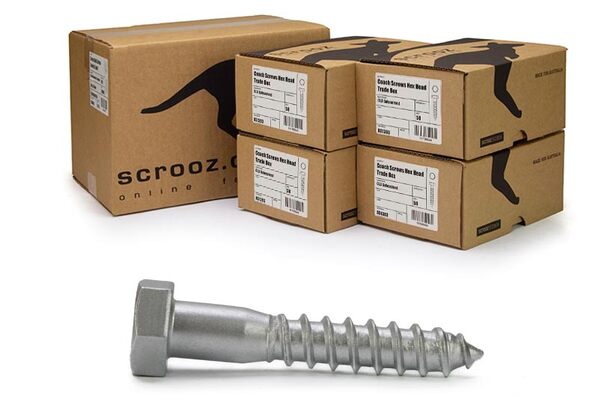 12mm x 90mm Coach Screws Galvanised Trade CTN 200