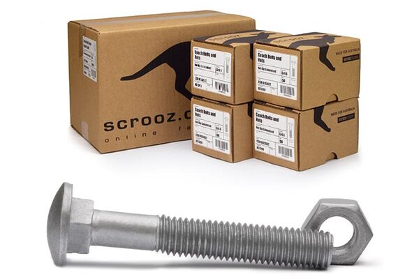 M10 x 40mm Coach Bolts GAL Carton 100