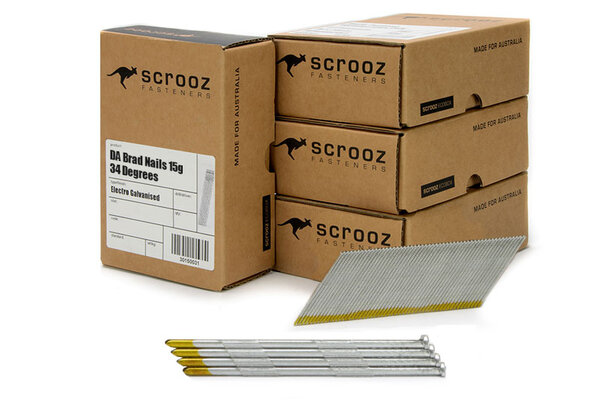 15g - 34 Degree DA Brad Nails Galv 32mm Ctn 12000