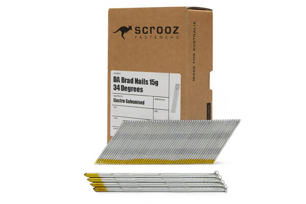 15g - 34 Degree DA Brad Nails Galv 50mm Box 3000