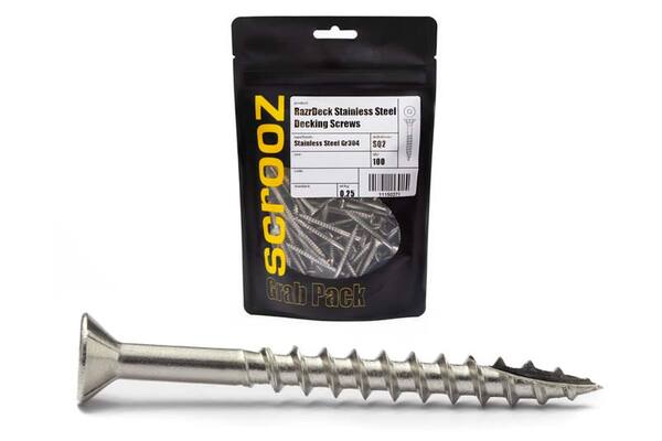 10g x 40mm 304 Stainless Decking Screws pack 100