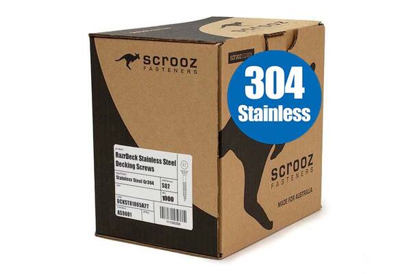 10g x 50mm 304 Stainless Decking Screws box 1000