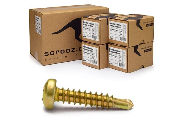 8g x 12mm Panhead Metal Tech Gold Zinc CTN 2000