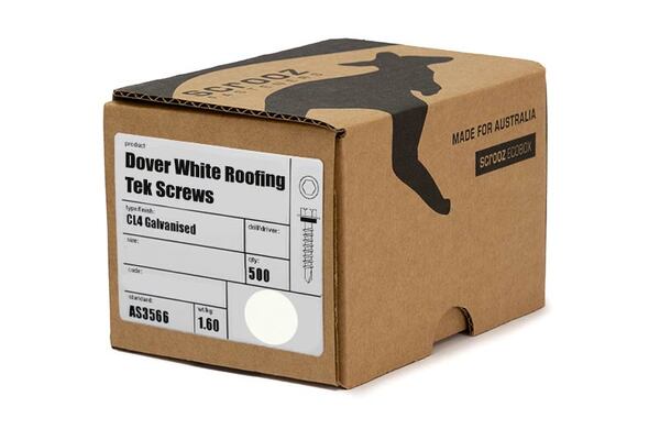Dover White 10g x 16mm Roof Tek Screw C5 Box 500