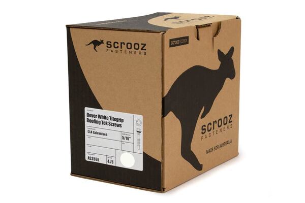Dover White 12g x 51mm Roof Tek Screw C5 Box 500