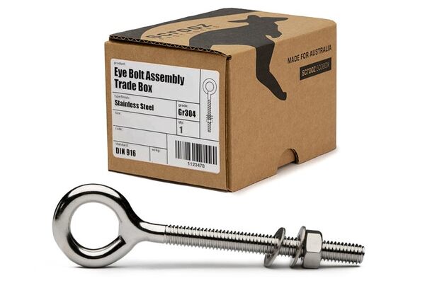 M12 x 100mm Eye Bolt Kit 304 Stainless QTY 1