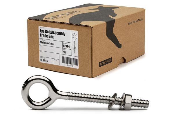 M12 x 100mm Eye Bolt Kit 304 Stainless Box 10