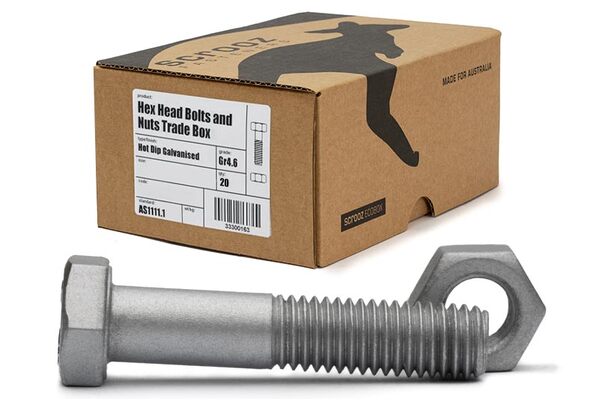 M20 x 130mm Hex Bolts & Nuts GAL Box of 20