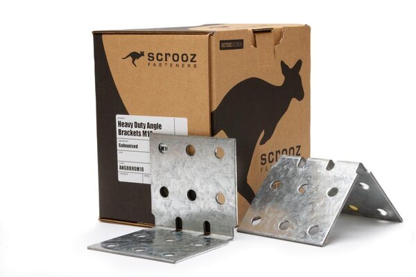 HD Angle Bracket Galv M10 - 100 x 100 x 105 Box 25